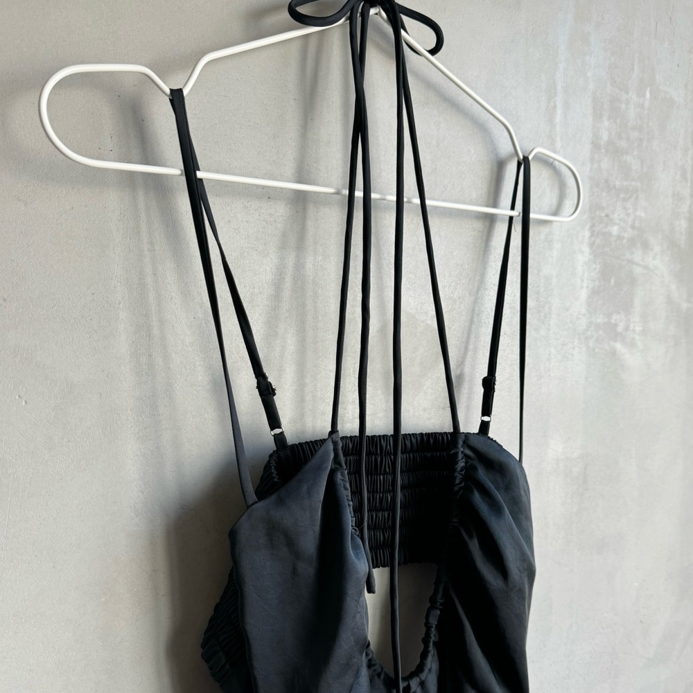 A.L.C. Sienna Halter Neck Black Slip Midi Dress - Picture 7 of 9